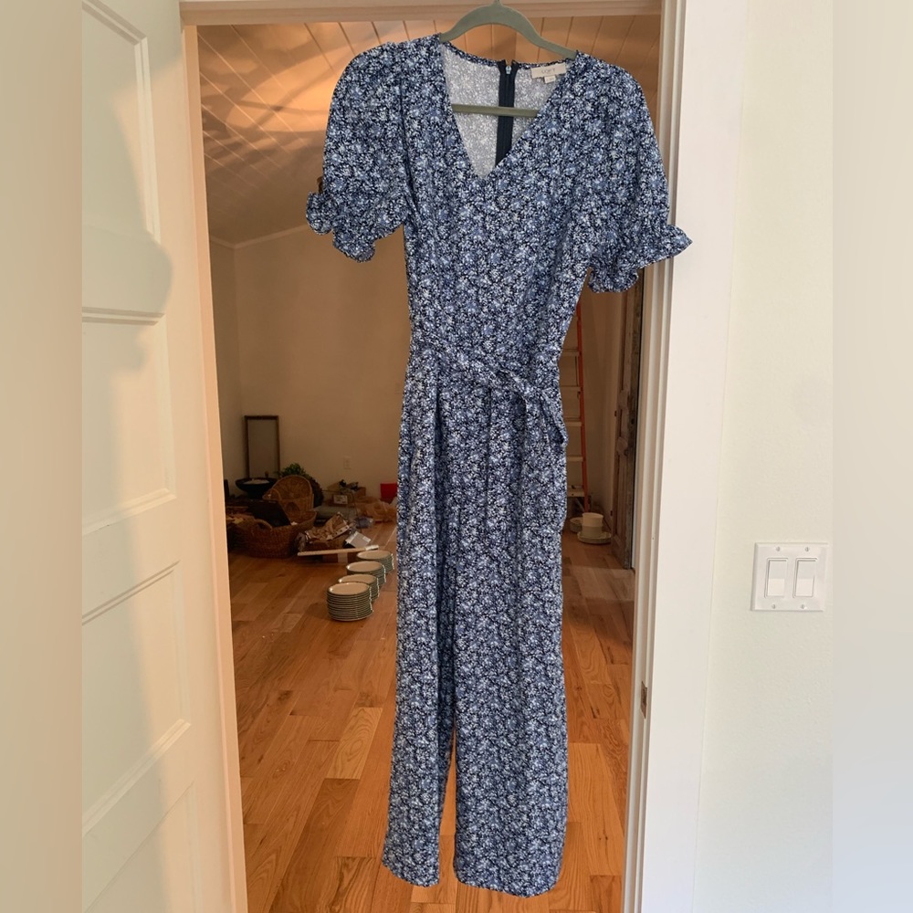 Loft Outlet Blue Floral Jumpsuit